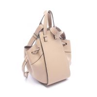 [중고] LOEWE 해먹백 드로스트링 미니 2WAY 손가방 베이지 레더 여성용 Used A