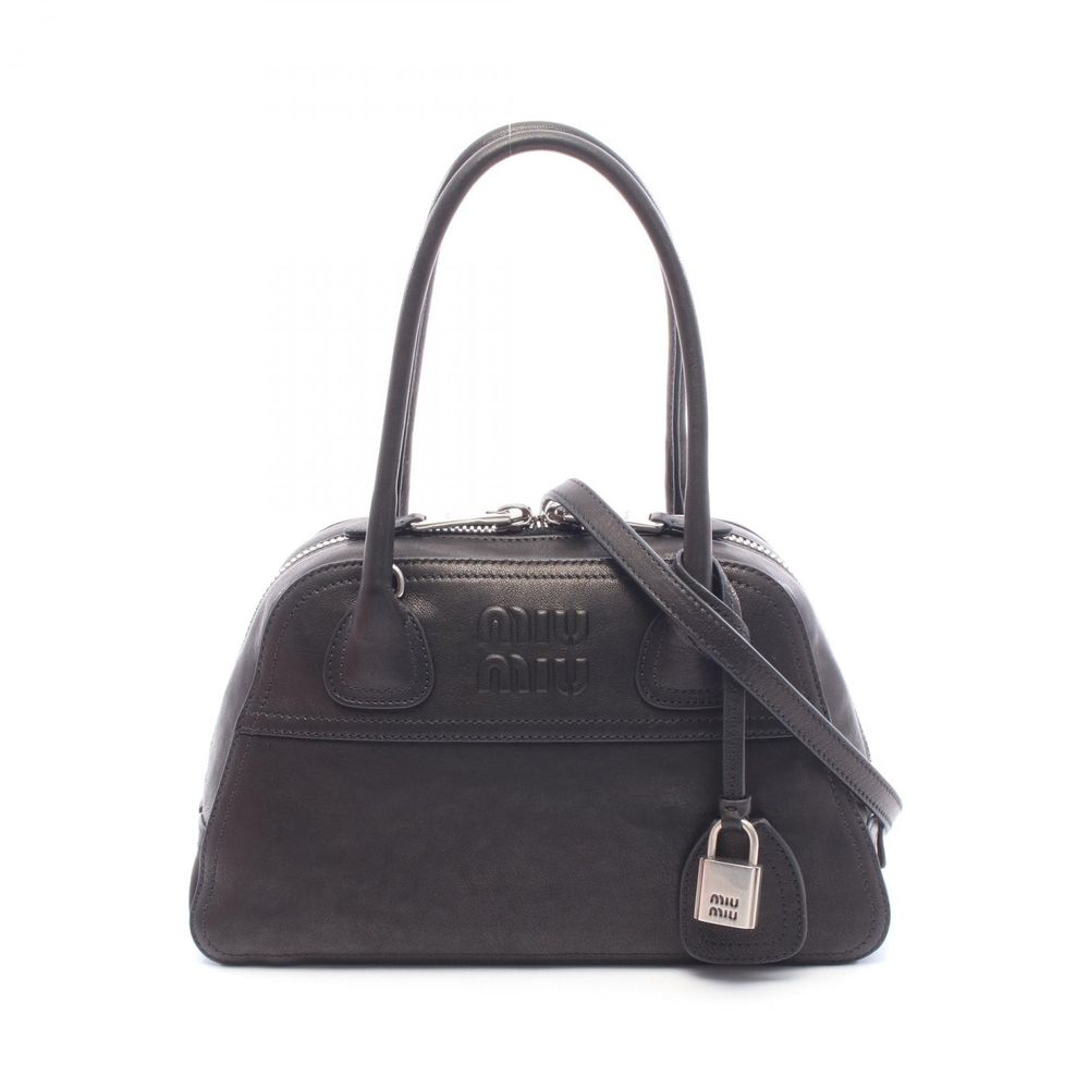 [중고] MIU MIU 비반 2WAY 손가방 5BB2002BBLF0002 가죽 여성용 손가방 새상품