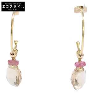 Sweet Pea 750 Color Stone Hoop Earrings [Used]