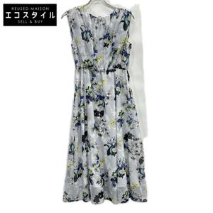아나이(ANAYI) 25년형 화이트 BOUQUET 프린트 랜덤 턱 원피스 36【중고】