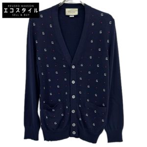 Gucci 19SS 546276 Navy G-motif Wool Cardigan XS [Used]
