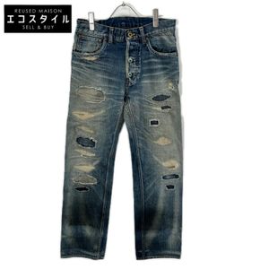 Gladhand Indigo GLADDEN DENIM TYPE-1 破損/修補二手赤耳直筒牛仔布 30碼 [二手]