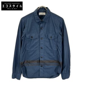 Stone Island 66151F3X8 海軍​​藍長袖襯衫，S 碼 [二手]