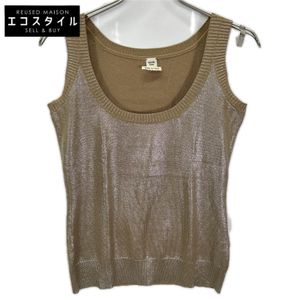 Hermes Lemaire era gold silk glitter coated tank top, size 38 [Used]