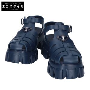 Prada 海軍藍 Monolith 橡膠涼鞋（廓爾喀涼鞋）6 號 [二手]