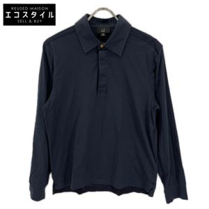 Dunhill 藏青色純棉長袖襯衫，M 碼 [二手]