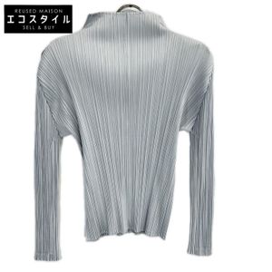 PLEATS PLEASE ISSEY MIYAKE PP55-JK106 라이트 그레이 플리츠 하이넥 긴팔 컷소 3【중고】