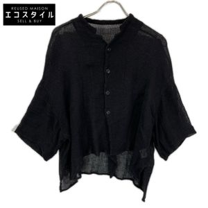 Y's YT-B22-329 Black LENO CLOTH HALF SLEEVE BOX Shirt Size 2 [Used]