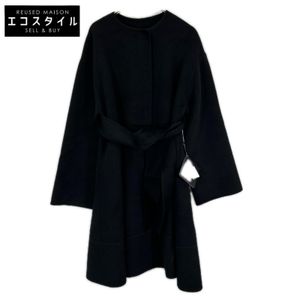 RUIRUE BOUTIQUE 블랙 울 100% 울 리버 핸드 스티치 코트 S-M [중고]