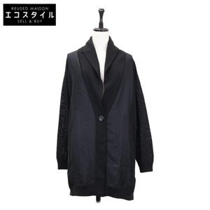 Hermes 에르메스 숄 칼라 실크 배색 롱 가디건 40【중고】