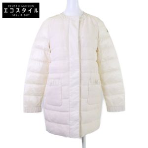 MONCLER VEULETTES 트위드 배색 노카라 다운 O【중고】