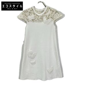 VALENTINO MB3KD045338 화이트 버터플라이 헤비 레이스 원피스 S [중고]