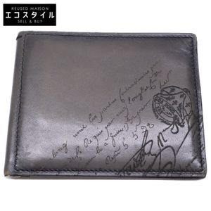 Berluti Figurine Scritto Leather Wallet with Money Clip, Bi-fold Wallet [Used]