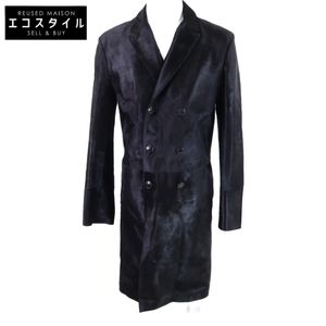BOTTEGA VENETA [Excellent Condition/Domestic Genuine] 358401-VZY20 Tanned and Dyed Hair-on Calfskin Double-Breasted Coat 50