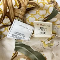 Christian Dior 63H2715591 Gold Silk 100% CD Button Botanical Design Shirt Size S [Used]