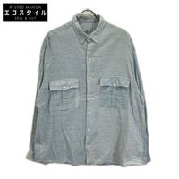 Porter Classic Light Blue Cotton Roll Up Shijira Stripe Shirt, Size XL [Used]