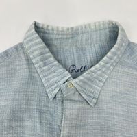 Porter Classic Light Blue Cotton Roll Up Shijira Stripe Shirt, Size XL [Used]