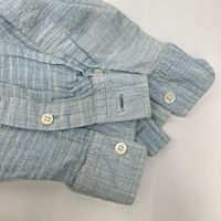 Porter Classic Light Blue Cotton Roll Up Shijira Stripe Shirt, Size XL [Used]