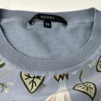 Gucci 360378 Light Blue Botanical Crew Neck Short-Sleeve Top XS [Used]