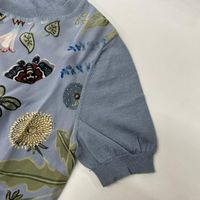 Gucci 360378 Light Blue Botanical Crew Neck Short-Sleeve Top XS [Used]