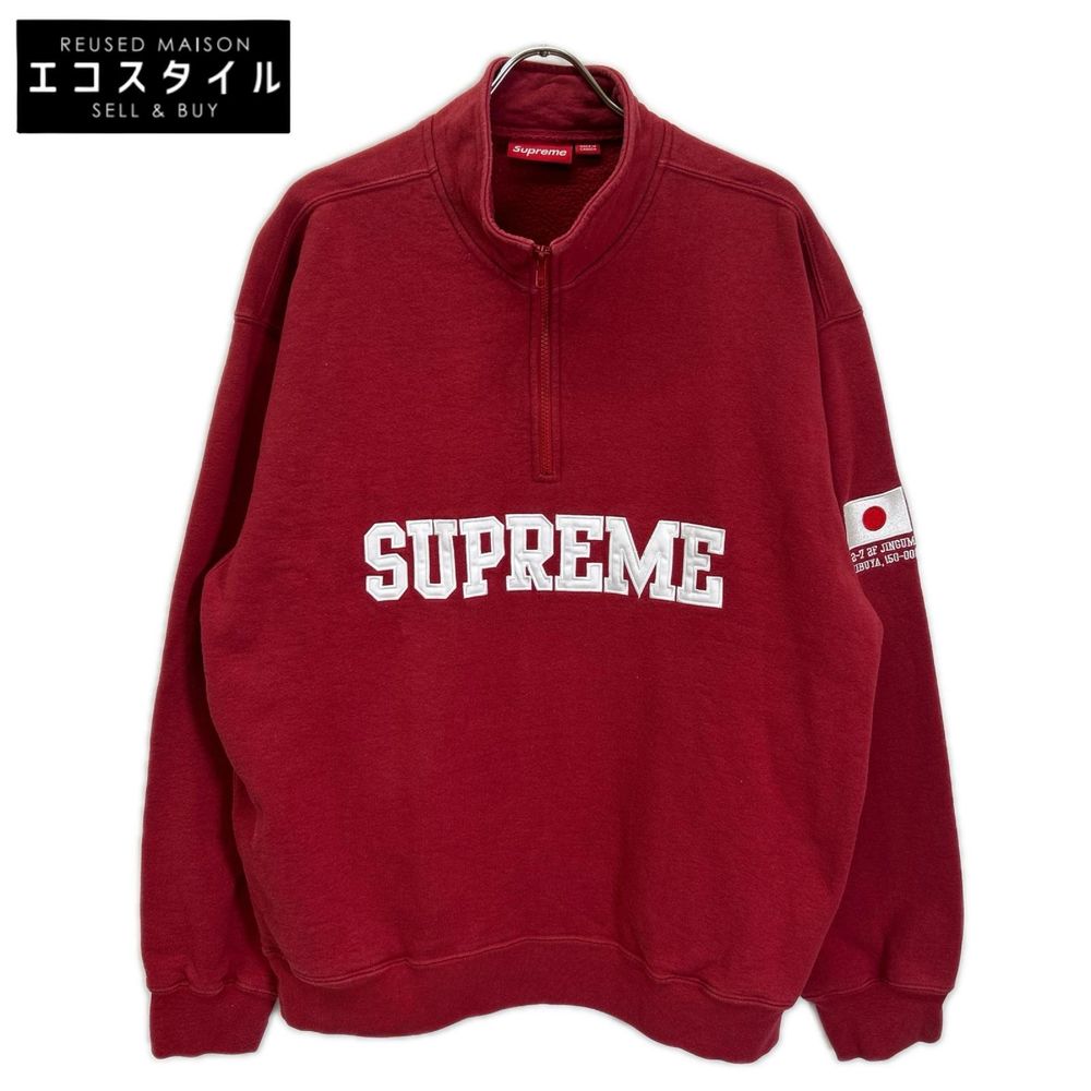 Supreme 26SS Red Half-Zip Sweatshirt / Shop Flag Half Zip XL [Used]