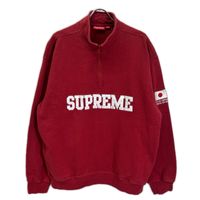 Supreme 26SS Red Half-Zip Sweatshirt / Shop Flag Half Zip XL [Used]