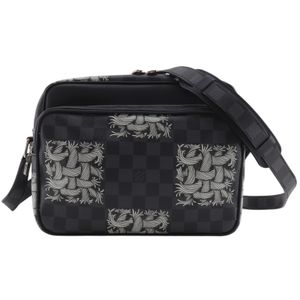 루이비통 LOUIS VUITTON 나일 PM 숄더백 크리스토퍼 네메스 N41572 다미에 그라파이트 캔버스 2015년 블랙 RI4125 크로스백, 숄더백, A5 더블 지퍼 Nile PM 남성용【중고】
