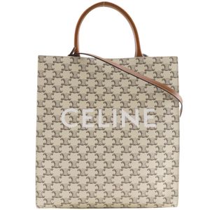 Celine CELINE Cabas 手提包，兩用單肩包，PVC材質，白色，單肩包/手提包，兩用，A4尺寸，開口，垂直河馬圖案，男女通用 [二手]