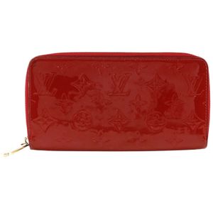 LOUIS VUITTONZippy 長版皮夾 M90200 Monogram Vernis Cerise 2016 紅色 CA0176 拉鍊皮夾 女士 [二手]