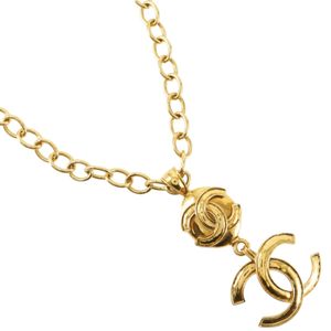 Chanel Coco Mark Necklace, Vintage, Gold Plated, 1994, 94P, Approx. 146g, Women's [Pre-owned]