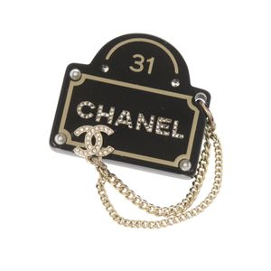 Like New Chanel Coco Mark Faux Pearl Stone Silver Brooch Accessory B24 S 1389 [Used] CHANEL