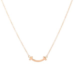 [Pre-owned] Tiffany & Co. Necklace, T Smile Pendant Mini, 18K Pink Gold