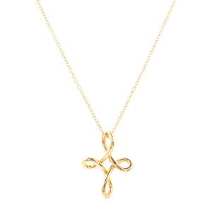 [Pre-owned] Tiffany & Co. Infinity Cross Necklace, 18K Yellow Gold