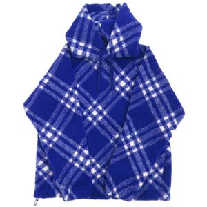 Excellent condition Burberry check pattern boa fleece pullover 8077523 Acrylic Wool Polyester Blue hoodie 0457 [Used] BURBERRY Men's