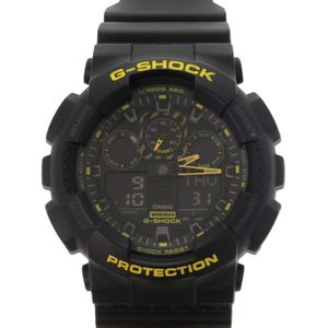 成色極佳 CasioG G-SHOCK GA-100CY-1AJF 石英類比/數位雙顯手錶，樹脂錶殼，黑色錶盤，G-Shock 0043 [二手]CASIO