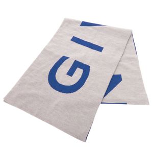 近全新 Givenchy Logo 羊毛灰藍色圍巾 0509 [二手] GIVENCHY