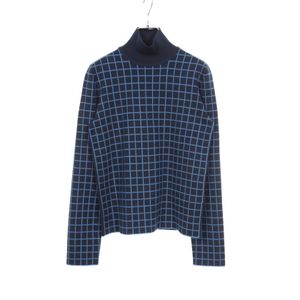 [중고] Hermes 에르메스 니트/스웨터 격자무늬 터틀넥 캐시미어 실크 터틀넥 니트 여성용 Used A