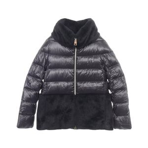 [중고] HERNO 다운 재킷/코트 에코 퍼 믹스 PI001933D 12017Z 블랙 나일론 다운 재킷 블랙 PI001933D 여성용 Used A