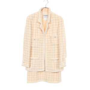 【중고】 Chanel 샤넬 셋업 96P 코코마크 버튼 트위드 P06426W02297 울 코튼 셋업 여성용 Used C