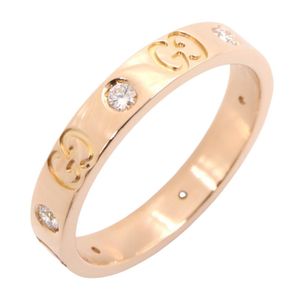 [Used] Gucci Icon Amour 6PD Ring, K18PG (Pink Gold), Diamond, Women's, Used A