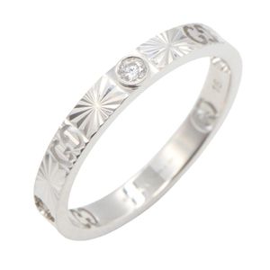 [Pre-owned] Gucci Icon Heart Ring 1PD Ring #16 K18WG (White Gold) Diamond Icon Heart Ring 1PD Ring Unisex