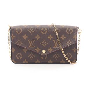 [중고] LOUIS VUITTON 숄더백 포쉐트 펠리시 모노그램 푸시아 M61276 PVC 코팅 캔버스 레더