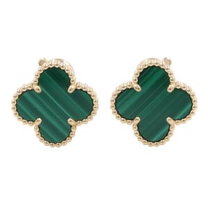 [Pre-owned] Van Cleef & Arpels Vintage Alhambra Malachite Earrings VCARO3QL00 K18 (Yellow Gold) Vintage Alhambra Malachite Earrings