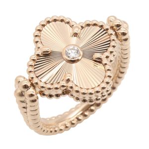 [Pre-owned] Van Cleef & Arpels Vintage Alhambra Reversible Ring, Grey Shell, Dali, VCARPGV547, 18K Pink Gold, Diamond