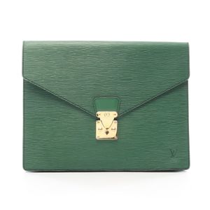 [중고] LOUIS VUITTON 포르트 도큐망 세나퇴르 클러치백 보르네오 그린 M54455 그린 레더