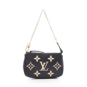[중고] LOUIS VUITTON 손가방 미니 포쉐트 액세서리 바이컬러 모노그램 앙프렝뜨 M80732 블랙/베이지 레더 미니 포쉐트 액세서리
