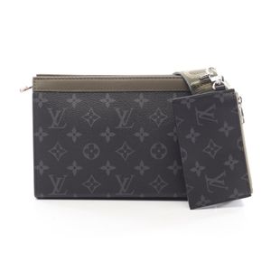 [중고] LOUIS VUITTON 숄더백 가스통 웨어러블 월렛 모노그램 이클립스 M28733 카키 그린 PVC 코팅 캔버스