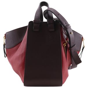 로에베 LOEWE 해먹 미디엄 손가방 2WAY 숄더백 카프스킨 브라운/레드 숄더백, 토트백, 2way 오픈형 Hammock Medium 여성용【중고】