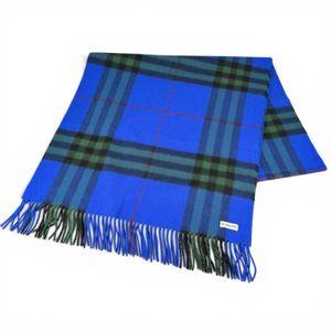 全新狀態 ▲ BURBERRY 8079703 新款 100% 羊絨格紋流蘇圍巾 夜藍色 222cm x 53cm 蘇格蘭製造 正品 男士零售價 103,400 日元