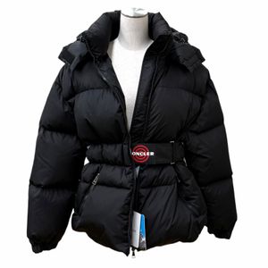 최상급 컨디션★MONCLER DANUBE 로고 벨트 후드 집업 다운 재킷/코트 블랙 1 국내 정품 여성용